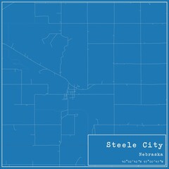 Blueprint US city map of Steele City, Nebraska.