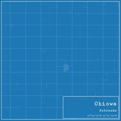 Blueprint US city map of Ohiowa, Nebraska.