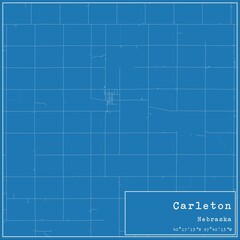 Blueprint US city map of Carleton, Nebraska.