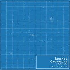 Blueprint US city map of Beaver Crossing, Nebraska.