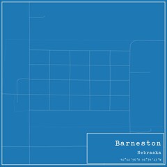 Blueprint US city map of Barneston, Nebraska.