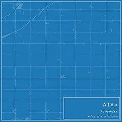 Blueprint US city map of Alvo, Nebraska.