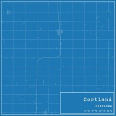 Blueprint US city map of Cortland, Nebraska.