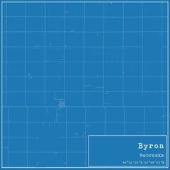 Blueprint US city map of Byron, Nebraska.