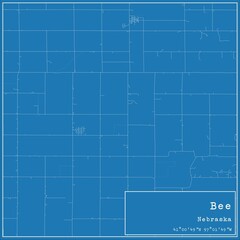 Blueprint US city map of Bee, Nebraska.