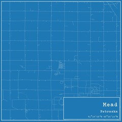 Obraz premium Blueprint US city map of Mead, Nebraska.