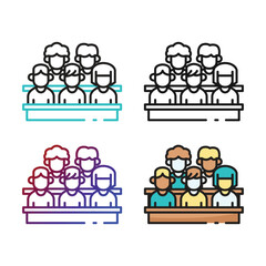 Protester icon design in four variation color