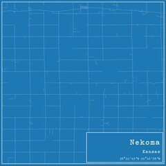 Blueprint US city map of Nekoma, Kansas.