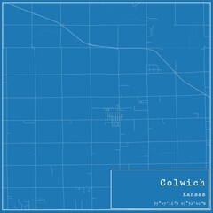 Obraz premium Blueprint US city map of Colwich, Kansas.