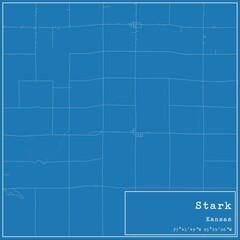 Blueprint US city map of Stark, Kansas.