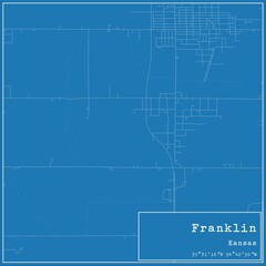 Obraz premium Blueprint US city map of Franklin, Kansas.