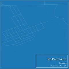 Obraz premium Blueprint US city map of McFarland, Kansas.