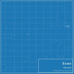 Blueprint US city map of Home, Kansas.