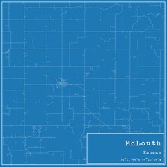 Obraz premium Blueprint US city map of McLouth, Kansas.
