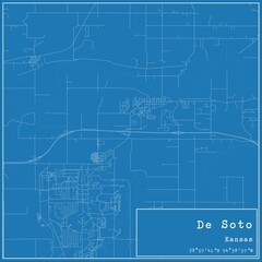 Obraz premium Blueprint US city map of De Soto, Kansas.
