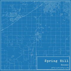 Obraz premium Blueprint US city map of Spring Hill, Kansas.