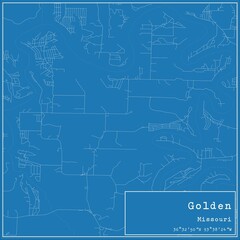 Blueprint US city map of Golden, Missouri.