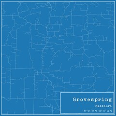 Blueprint US city map of Grovespring, Missouri.