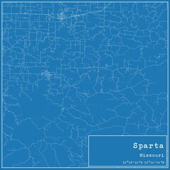 Blueprint US city map of Sparta, Missouri.