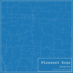 Blueprint US city map of Pleasant Hope, Missouri.