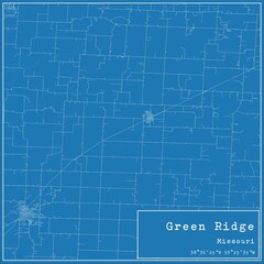 Blueprint US city map of Green Ridge, Missouri.