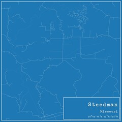 Blueprint US city map of Steedman, Missouri.