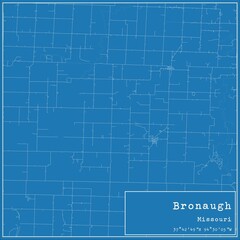 Blueprint US city map of Bronaugh, Missouri.