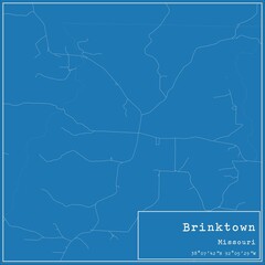 Obraz premium Blueprint US city map of Brinktown, Missouri.