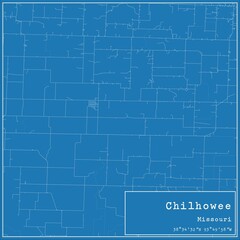 Blueprint US city map of Chilhowee, Missouri.