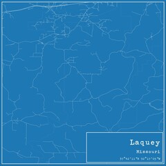 Fototapeta premium Blueprint US city map of Laquey, Missouri.