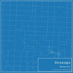 Blueprint US city map of Oronogo, Missouri.