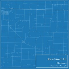 Blueprint US city map of Wentworth, Missouri.