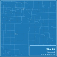 Blueprint US city map of Chula, Missouri.