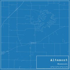 Blueprint US city map of Altamont, Missouri.