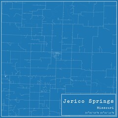 Obraz premium Blueprint US city map of Jerico Springs, Missouri.