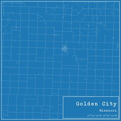 Blueprint US city map of Golden City, Missouri.