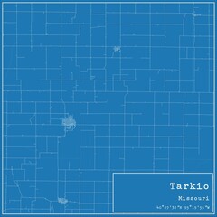 Blueprint US city map of Tarkio, Missouri.