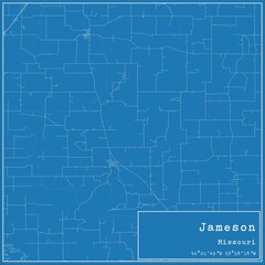 Obraz premium Blueprint US city map of Jameson, Missouri.