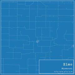 Blueprint US city map of Elmo, Missouri.