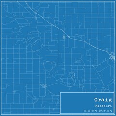 Blueprint US city map of Craig, Missouri.