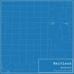 Obraz premium Blueprint US city map of Maitland, Missouri.