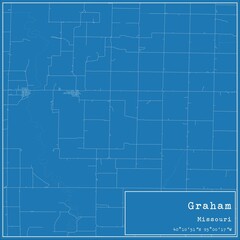 Blueprint US city map of Graham, Missouri.