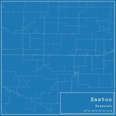 Obraz premium Blueprint US city map of Easton, Missouri.