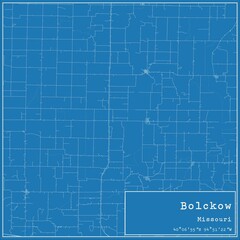 Obraz premium Blueprint US city map of Bolckow, Missouri.