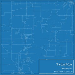 Fototapeta premium Blueprint US city map of Trimble, Missouri.