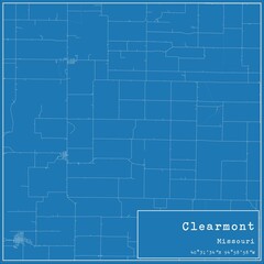 Blueprint US city map of Clearmont, Missouri.