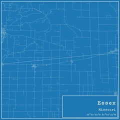 Blueprint US city map of Essex, Missouri.