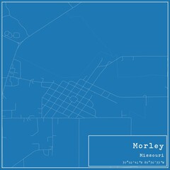 Blueprint US city map of Morley, Missouri.