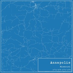 Obraz premium Blueprint US city map of Annapolis, Missouri.