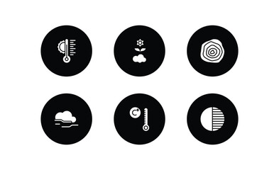 weather filled icons set. weather filled icons pack included temperature, spring, isobars, foggy, degree, first quarter vector. - obrazy, fototapety, plakaty